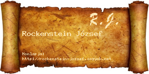 Rockenstein József névjegykártya